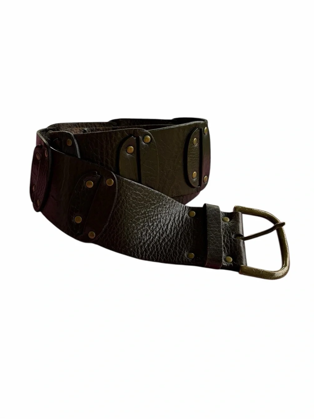 Y2K Banana Republic Wide Dark Brown Cowhide Leather Belt
